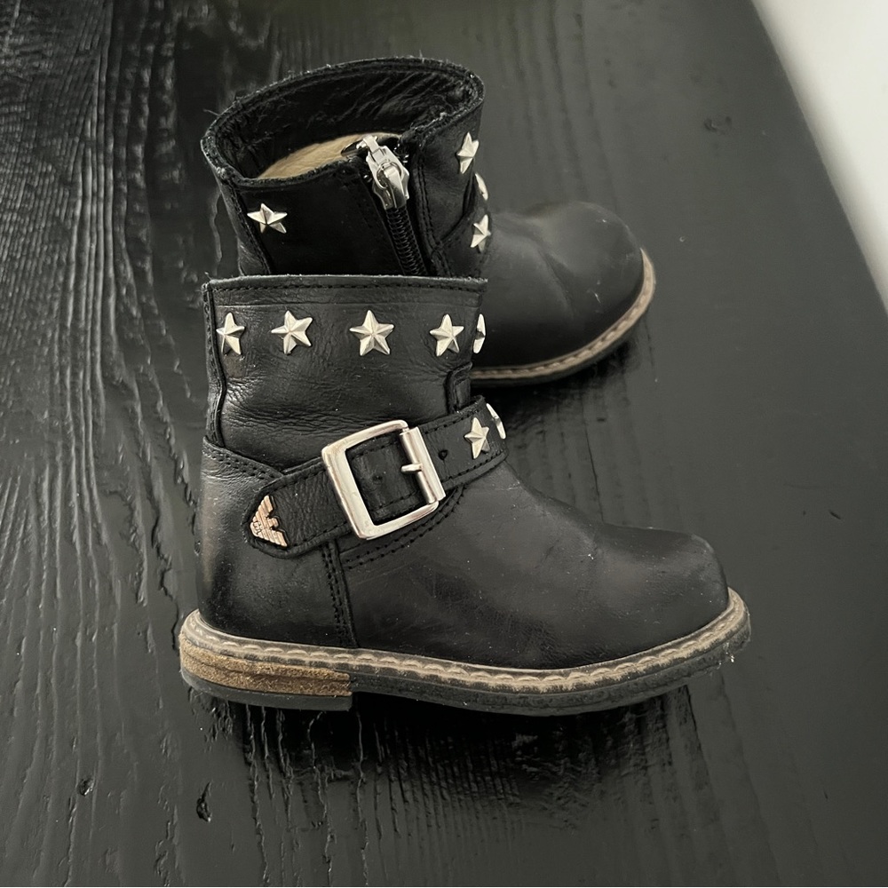 Armani Junior toddler leather boots
